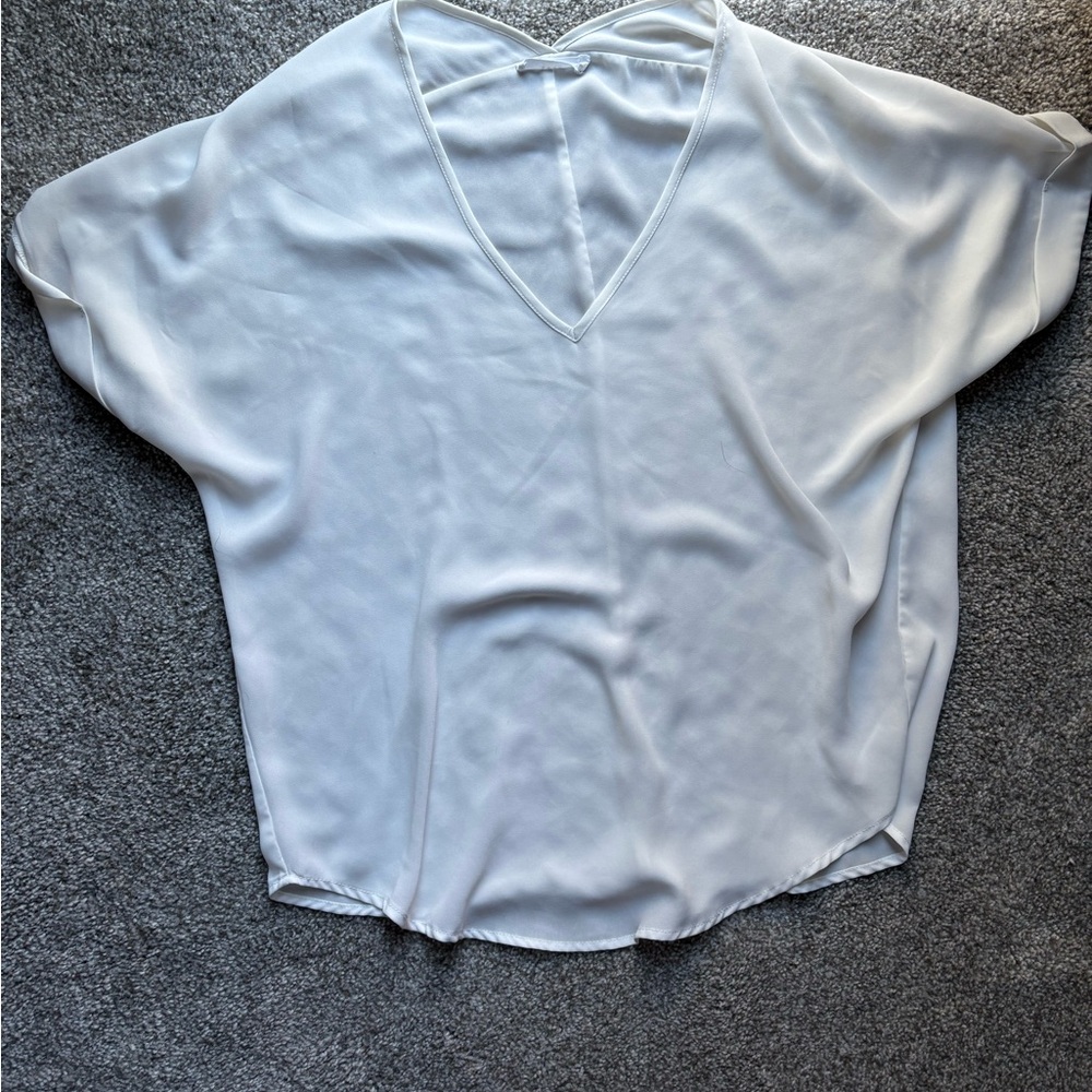 Lush White Flowy Top